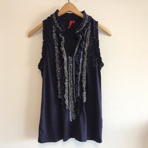 Anthropologie One September Navy Sleeveless Top